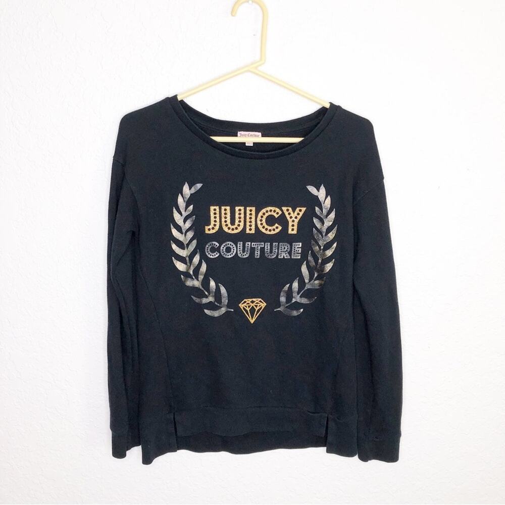 Juicy Couture black graphic knit top size Small